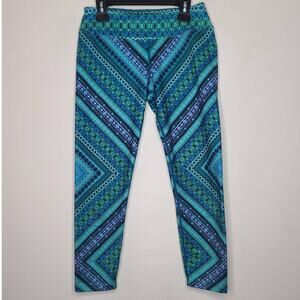 prAna teal geometric mandala capri pants - small